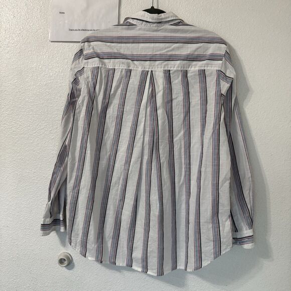 Frank & Eileen Grayson The Hero Button Up Shirt IDA White Blue Stripes Size 4 - Picture 3 of 7